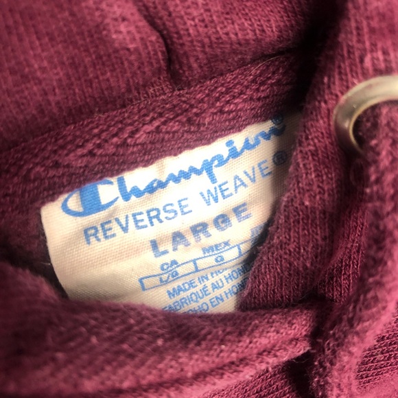 Champion Reverse Weave Purple Drawstring Pullover Hoodie- Size Large Woman’s - Picture 3 of 3